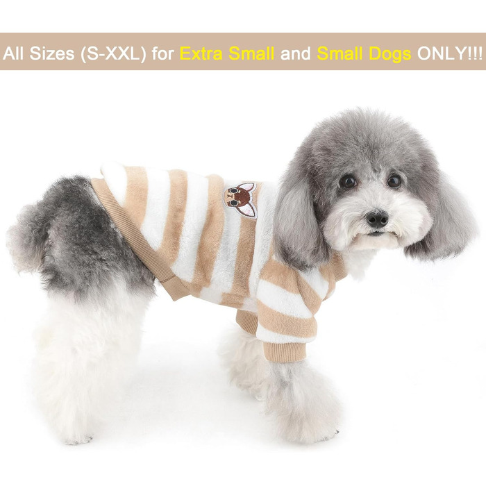 Теплий зимовий пуловер для собак ZUNEA: флісова куртка для цуценят, тепла сорочка для чихуахуа, котів, собак, дівчаток та хлопчиків, коричнева, розмір L