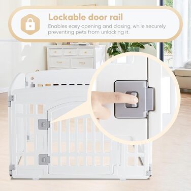 Клітка-манеж для собак, 61 см, 4 панелі, з дверцятами, білий пластик. Зручна та портативна клітка для цуценят та маленьких собак