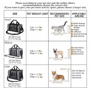 Складана сумка-переноска для котів та собак WAKYTU, сіра