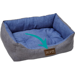 Baroni Home Лежанка для собак та котів, розмір S, з тканини, м'яка, зручна, для дому (45x60 см, сірий та блакитний)