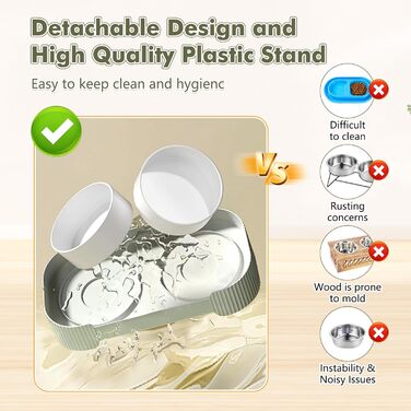 Керамічні годівниці для котів та собак, піднята платформа, набір мисок для їжі та води, антивикидування, годівниця для домашніх тварин