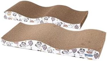 Котячі кігтеточки Nobleza (4 шт.) з м'ятою, з гофрокартону, екологічні, преміум-якість