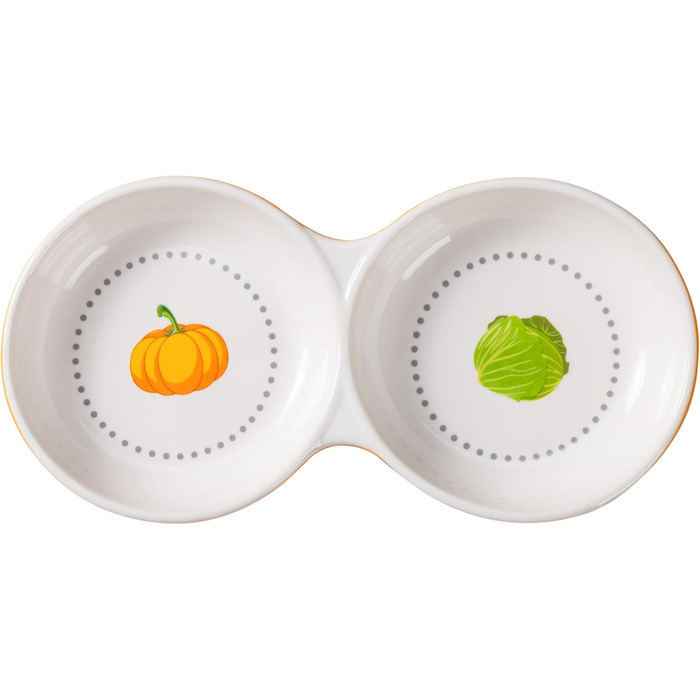 Набори мисок для тварин Navaris: для кошенят, морських свинок, кроликів - 2 шт. Кераміка, зелений/помаранчевий