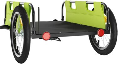 Причіп для велосипеда, причіп для собак, зелений, з оксфордської тканини та металу. Транспортний візок для покупок, компактна упаковка, проста збірка