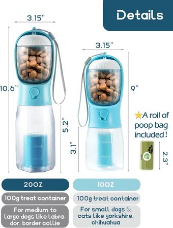 Водяна пляшка для собак MoonyMars - блакитна