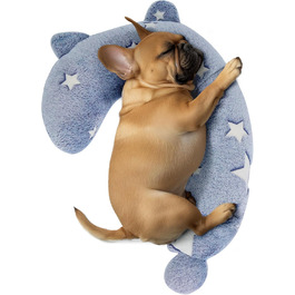 Килимок-антистрес для собак, світиться в темряві, м'який у вигляді знаку питання, для собак, дітей та дорослих, можна прати (Блакитний, розмір M), Блакитний, M