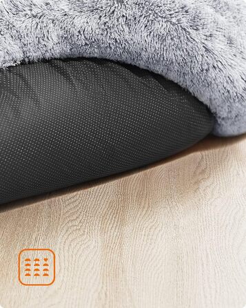 Ліжко для собак Feandrea, ліжко для котів, подушка-донат, 70 см, м'який плюш, знімний наповнювач, Ombré-Сірий