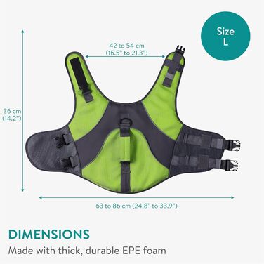 Жилет рятувальний для собак, зелений, L, Limettengrün