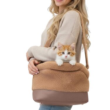Сумка-переноска для цуценят, водонепроникна та тепла захисна сумка для тварин | з безпечним шлейкою та теплим підкладкою для собак – підходить для маленьких порід та кошенят, прогулянки в холодну погоду