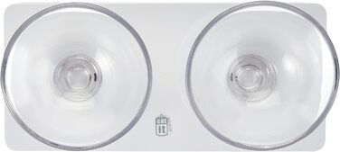 Миска для котів Catit Style Glass Diner, скляна, піднята, чорна глянцева, 2 x 200 мл (біла глянцева)