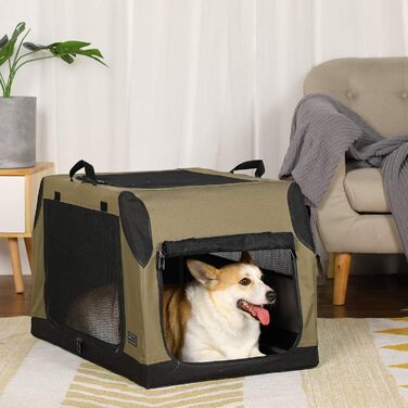 PETSFIT переносна переносна собача переноска для автомобіля та дому, M (76x50x48 см), армійний зелений