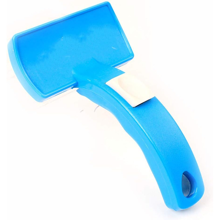 Професійна щітка для грумінгу собак та котів: викрутна головка, гребінець з крапками, синього кольору