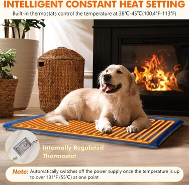 Електричний килимок для домашніх тварин Pecute - нагрівальний килимок для собак і котів з постійною температурою (M, 40x50 см)