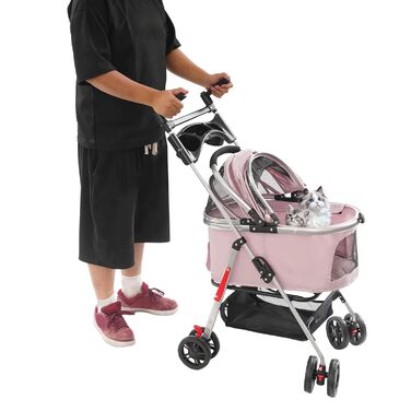 Складаний візок для собак та котів, 50x60 см (Sakura-Rosa)