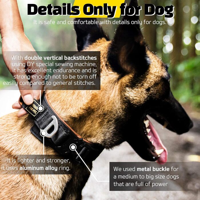 Нашийник Comfort Collar для великих собак, м'яка теляча шкіра, з підкладкою, світловідбиваючий, металева пряжка, зручна ручка, розмір S, неоново-жовтий