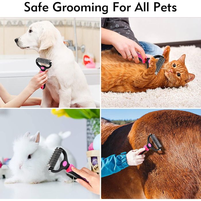 Двостороння щітка для грумінгу собак, котів та коней - видаляє підшерсток та розплутує шерсть. Підходить для собак різних порід та розмірів