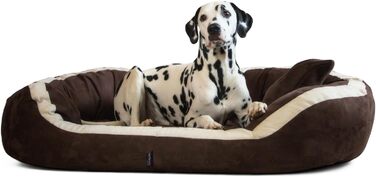 Ортопедичне ліжко для собак Tierlando® Pepper, ліжко-софа для собак, XL, велюр, сірий, 110 см, велике та м'яке