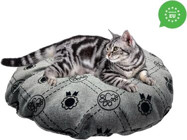 М'який лежак для собак та котів, круглий, діаметр 60 см, коричневий колір. Лежанка для собак, котячий лежак, килимок для котів, матрац для собак або котів. Можливість прання. Ідеально підходить для переносних кліток або лежанок для тварин. Діаметр 60 см (