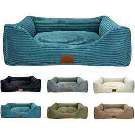 Ортопедичне ліжко для собак Elropet з м'якого корду, кошик для собак, XS/S/M/L/XL, блакитний колір, розмір XS (65x50x18 см)