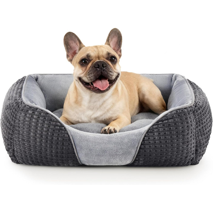 Крісло-ліжко для собак маленьких та середніх порід, миється, ортопедичне, дихаюче, 66x55x21 см, сіро-блакитне