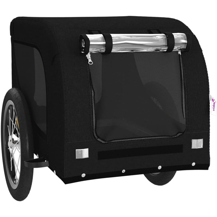 Причіп для велосипеда, переноска для собак, чорний, Oxford-тканина та метал, 94003