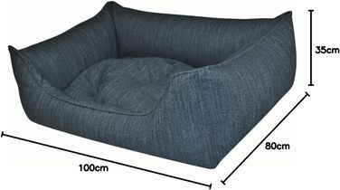 Ліжко для собак Eco Dog Erde з знімним чохлом та м'якою начинкою, що стирається, для захисту суглобів, комфортне та міцне, преміум-якість, Made in Germany, розмір XL, блакитне