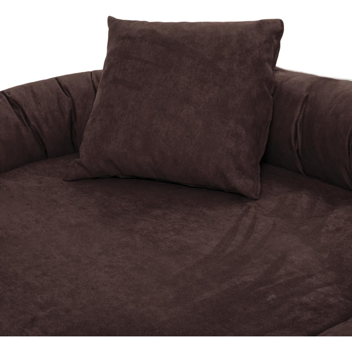 Ортопедичне ліжко для собак Tierlando® Marlon Nonplusultra з пінополіуретановою матрацом Visco Plus, м'який велюровий чохол, 170x110 см, коричневий (170x110 см, внутрішній розмір: 140x85 см)