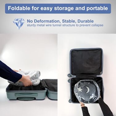 Кішка ліжко з підсвіткою, великий плюшевий тунель для котів з м'ячиком, велика шуршача печера для котів, іграшка для котів, кроликів або цуценят, сірий колір + світиться в темряві