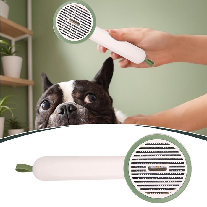 Гладка щітка для котів та цуценят - вичісувальний гребінь проти випадання шерсті, портативна щітка з кнопкою розплутування для довгошерстих котів