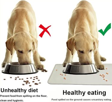 Підкладка під годівницю для собак та котів Fressnapf, силікон, вологостійка, антиковзаюча, 47x30 см, сіра