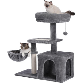PAWZ Road Когтеточка для маленьких котів, м'який плюшевий котячий будиночок з глибоким гамаком і стовпчиком із сизалю для кошенят