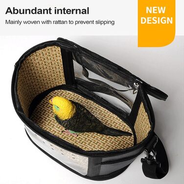 Транспортний бокс Vogel для подорожей: переноска для папуг, переноска на плечі для хвилястих, корел та інших папуг з дихаючою конструкцією, великий розмір