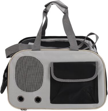 Транспортна переноска для собак та котів, складана, зелена (чорна)