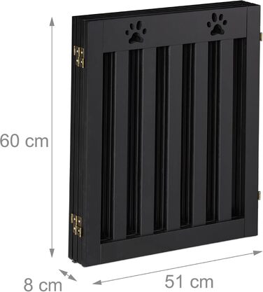 Захисне ворота для собак Relaxdays, 60 x 204 см, чорний, розкладне, MDF