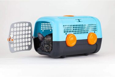 Транспортний бокс для собак та котів UNITED PETS A.U.T.O., міцний, виготовлений в Італії, зелений/бежевий, з гігієнічним килимком, 51 x 37 x 33 см