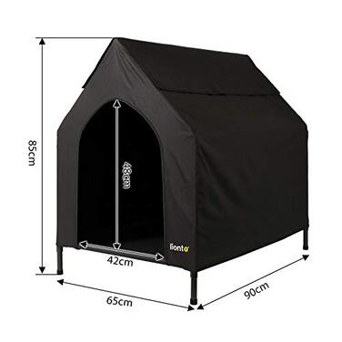 Ліжко для собак LIONTO BUDA з піднятим краєм HL00861, 90x65x85 см, чорне, розмір S