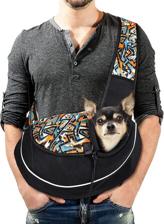 Сумка-переноска для собак 6 кг, портативна, регульована, сітчаста, для прогулянок та подорожей, оранжева