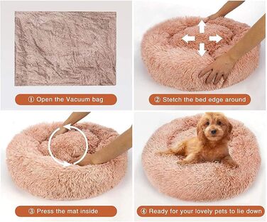 Ортопедичне ліжко для собак великих порід, XL, плюшеве, 110/120 см, з подушкою, миється