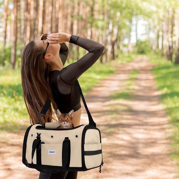 Транспортна сумка для тварин Galatée, складана, для котів та собак, для подорожей, коричнева