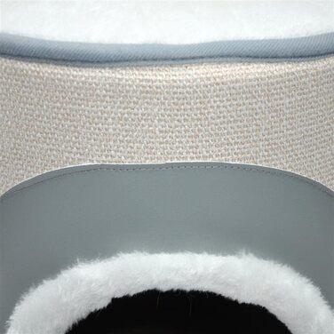 Котячий будиночок-крізьтонна Nanook Nala: стійкий крізьточний комплекс з печерами, 71 см, сизаль, штучна шкіра, бежевий, сірий