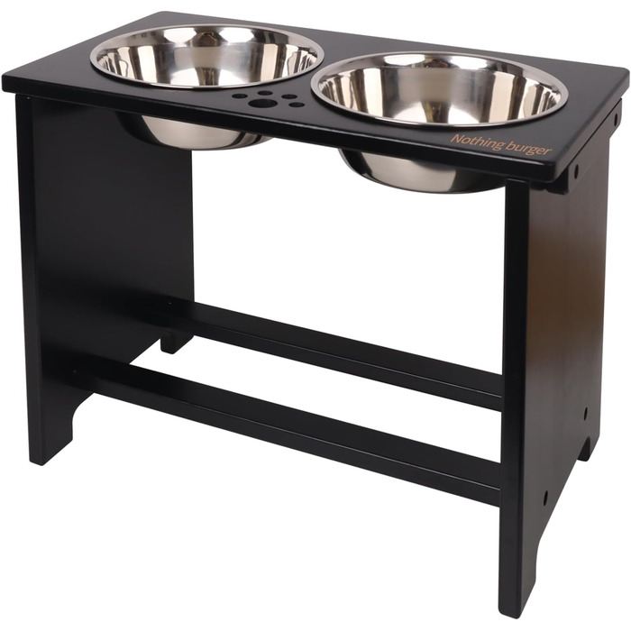 Підвищені годівниці для собак великих порід, годівниці на підставці, без розливання, годівниця для собак велика з 2 мисками з нержавіючої сталі (чорний) XL, висота 35.56 см, об'єм миски 48 oz (чорний)