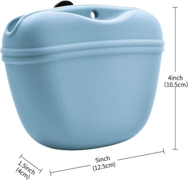 Сумка для корму для собак AUDWUD з силікону, портативний контейнер для тренувань з кліпсою та магнітною застібкою (1 шт, Шiefer)