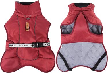 Зимовий одяг для собак FeimaX: теплий, вітронепроникний зимовий одяг для собак середніх та великих порід. Вітронепроникна жилетка для собак з D-кільцем (червоний, 5XL)