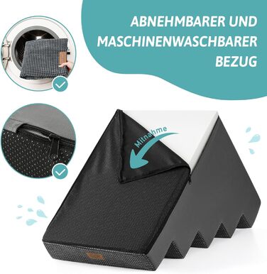 Сходинка для собак маленьких порід, 5 сходинок, 60 см, знімний чохол (темно-сірий, 75x50x60 см)