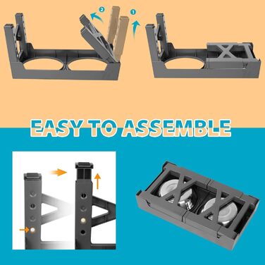 Підвищена годівниця для собак з регулюванням висоти (5 рівнів: 8см, 22см, 25см, 28см, 31см), з 2 мисками з нержавіючої сталі та 1 мискою для повільного годування, для собак маленьких, середніх та великих порід, з неслизьким покриттям, BPA-free пластик (св