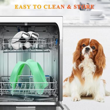 Миска для собак VIVAGLORY Splashfree – нерозливної миски для корму, з силіконовим килимком, нержавіюча сталь, 450 мл, м'ятний колір