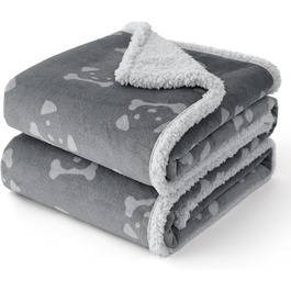 Водонепроникний коврик для собак BEDSURE великих порід - 152x127 см, миючий, з Sherpa Fleece, м'який, сірий XL (127x152)