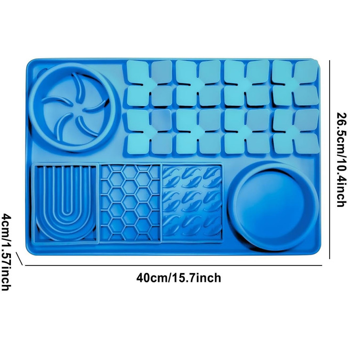 Килимок для повільного годування собак, антистрес, блакитний