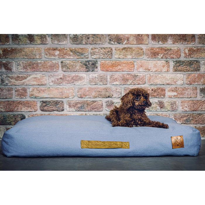 Ортопедичне ліжко для собак Roth & Bock з м'якої піни, сертифіковане Oeko-Tex Standard 100, покриття з водонепроникного канвасу, жовте, розмір S