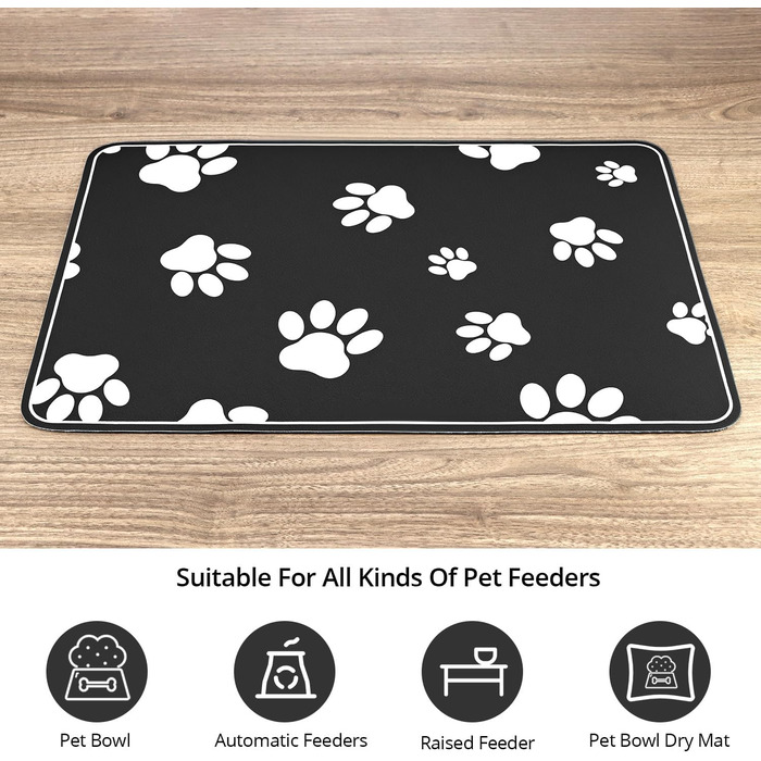 Килимок для годування собак та котів QWORK® 30x50 см, водопоглинаючий, сірий